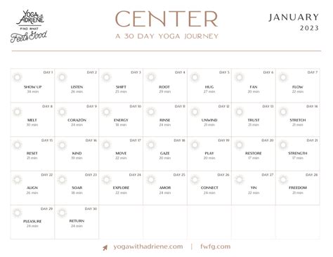 center yoga with adriene|yoga with adriene center calendar.